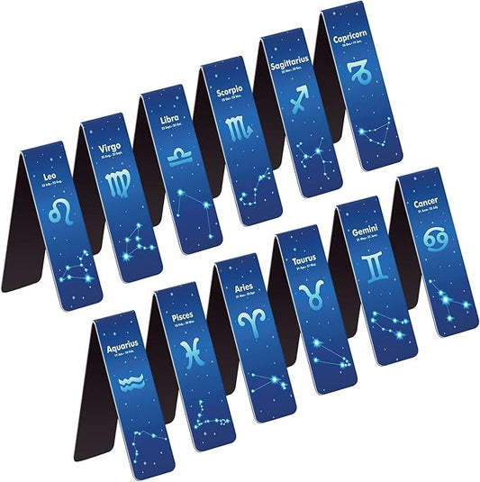 UpUDo 12 Pack Magnetic Bookmark, Book Marker Clip for Teachers, Students, Book Lovers, Printing on 2 Side