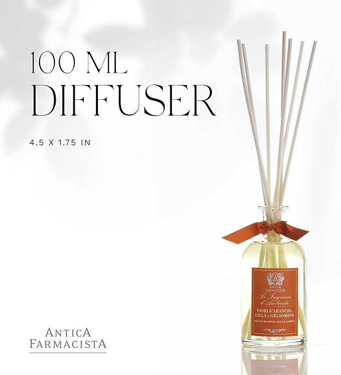 Antica Farmacista Home Ambiance Diffuser, Orange Blossom, Lilac and Jasmine,3.4 Fl Oz