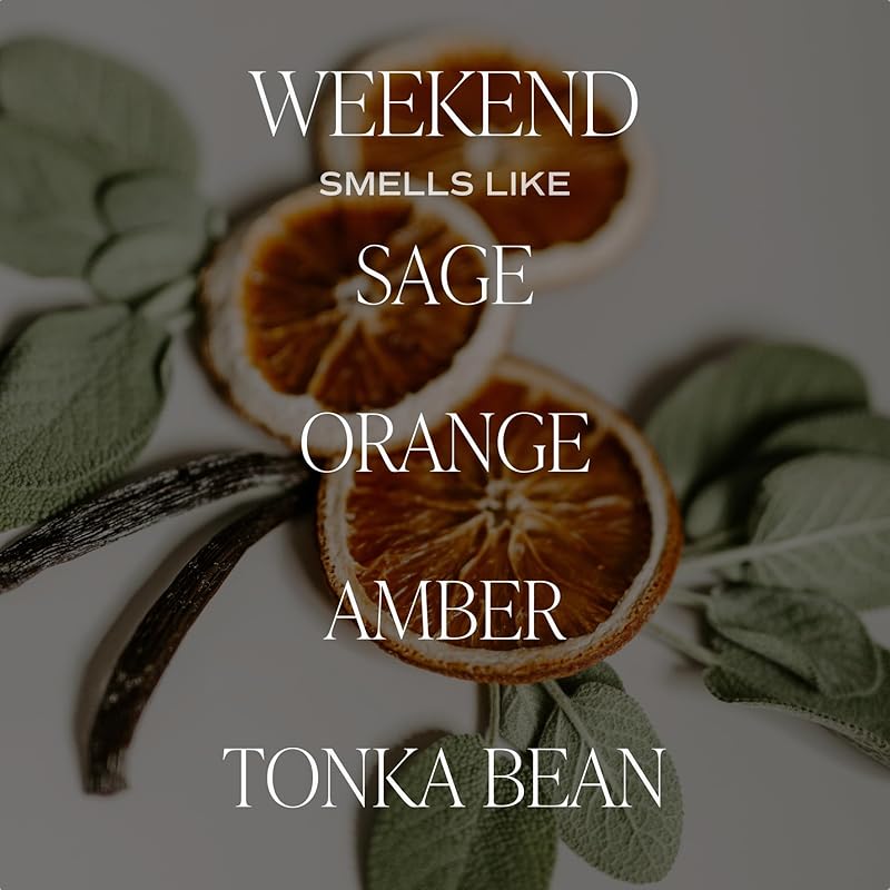 Sweet Water Decor Weekend Reed Diffuser Set for Home - Sage, Orange, Amber, Tonka Bean Scented Reed Diffusers - Air Freshener Lasts 4+ Months, Made in the USA