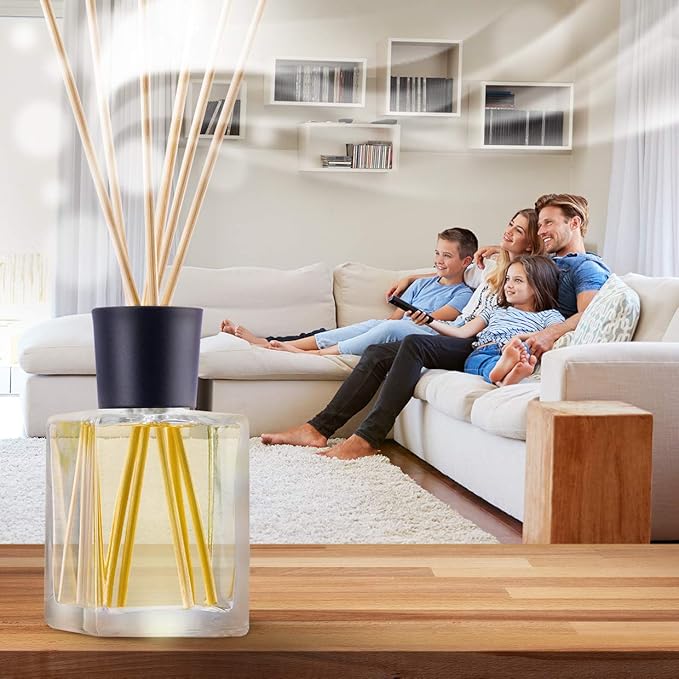 Lemongrass Reed Diffuser w/Natural Essential Lemongrass Oil 17 Fl Oz (500ml) - Intensive - Fresh and Long Lasting Fragrance - Scented Reed Diffuser - Diffuser Gift Set w/Bamboo Sticks