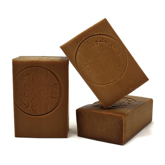 LYNPHA VITALE Aleppo Soap Bar with Olive Oil and 70% of Laurel Oil –Handmade Soap for Sensitive Skins, Original Recipe - 100% Natural and Biodegradable - 3x4,41 oz