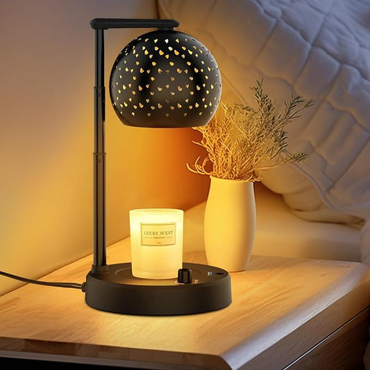 Candle Warmer Lamp, for Mom Women, Candle Warmer with Timer and Dimmer, Electric Wax Melt with 2 Bulbs, Housewarming Gifts New Home Room Decor