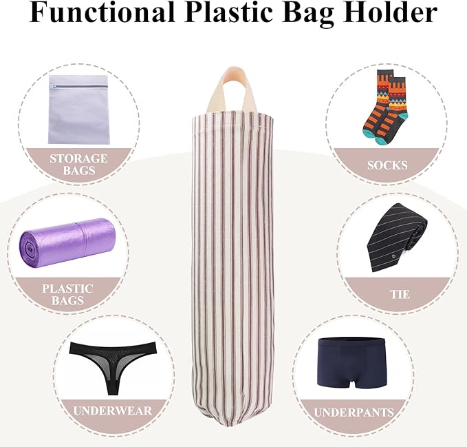 TOGETRUE Plastic Bag Holder, Wall Mount Grocery Bag Organizer for Home Kitchen Pantry Decor (Brown)