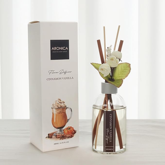 Aronica Cinnamon Scent Diffuser Kitchen, Office Decorations Cinnamon Vanilla Scent Flower Reed Diffuser, Christmas Room Stick Scent, Work Cubicle Scent, Korean Kitchen Window Decor, Air Freshener