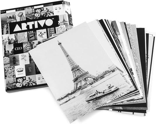 Black White Wall Collage Kit Aesthetic Pictures 50 set 8x10 inches, City Chic Wall Decor for Teen Girls, Wall Art Prints, College Dorm Room Decor, Photo Collection