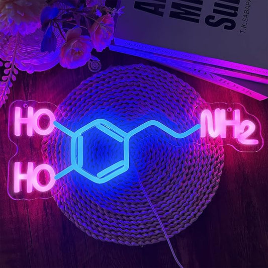 Dopamine Neon Sign, Classroom Wall Decor Led Neon Light Signs, Dopamine Neon Lights up Sign, USB Powered for Bedroom Office Building Hostel Girly Room Bar Christmas Gift(16.3 * 6.5in)