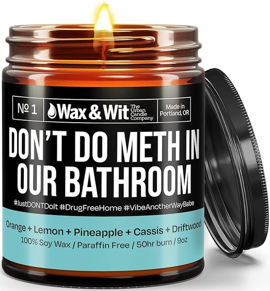 Wax & Wit Funny Soy Candle Gift for Women - Humorous, Aromatherapy Soy Wax Candle, Ideal for Housewarming, Coworker, Birthday – Pineapple, Cassis, Driftwood - 9oz