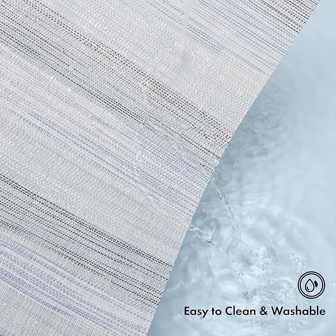 Winknowl Placemats Set of 4, Heat Resistant Stain Resistant Woven Vinyl Insulation Place mats, Durable Washable Elegant Table Mats for Kitchen Dining Table Decor (Lightsteel Blue)