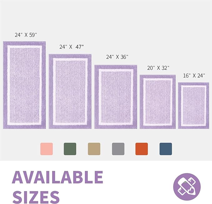 CozeCube Bath mats for Bathroom Non Slip, Purple Bath Rug, Fluffy Bath Rugs for Bathroom Washable, Extra Soft and Absorbent Microfiber Bath mat for Shower Sink, 24" x 16"