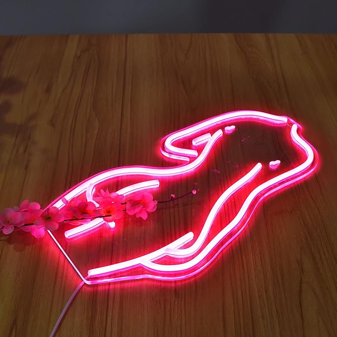Lady Back Neon Signs LED Night Lights USB Connected Decorative Sign Bedroom Man Cave Room Bar Pub Store Club Garage Home Party Wall Art Decoration (17X8.5inches,Pink)