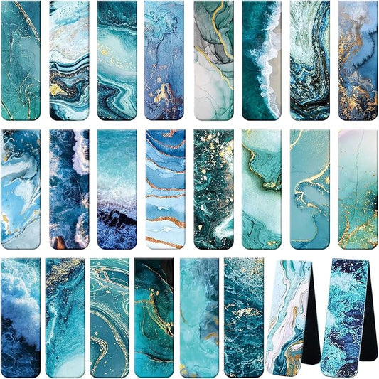 Zonon 24 Pcs Ocean Magnetic Bookmarks Clips Magnet Page Markers Page Clip Funny Bookmark Gifts for Students Teachers Reading Lover Women, Men