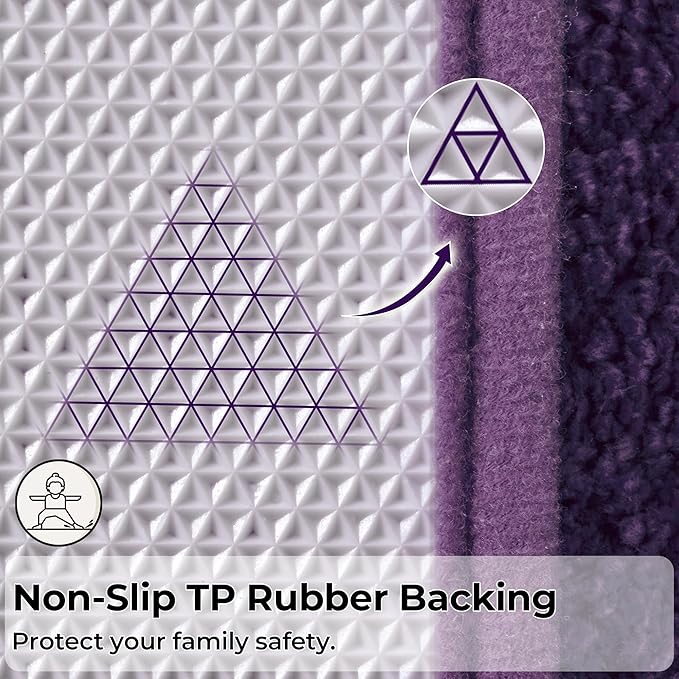 GRANNY SAYS Bathroom Rug Mat,59" x 24" Bath Mats for Bathroom Non-Slip, Super Soft and Water Absorbent, Microfiber Bath Rugs, Machine Wash Dry, Large Bath Rugs for Floor, Purple
