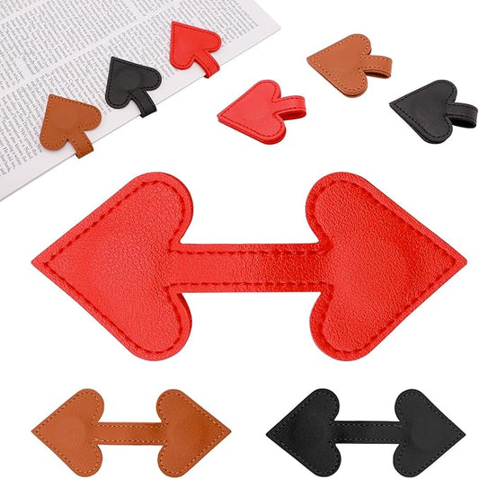 1Pcs Heart-Shaped Magnetic Leather Bookmark - Romantic Heart Bookmark, Faux Leather Book Mark with Double-Sided Magnets, Love Gifts for Women, Students, Reading Lovers Mothers Day Gift(Red)