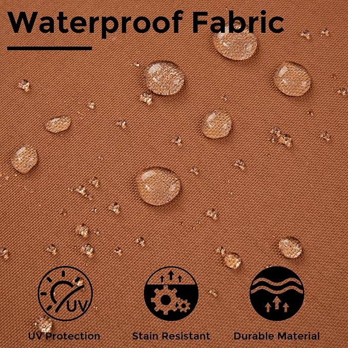 FUNHOME Outdoor Cushion Covers 24 x 24 x 4 inch,Set of 2,Replacement Square Seat Cushion Cover for Patio Furniture Chair,Water Resistant,Fade-Resistant Slipcover Only,No Insert(Caramel Orange)