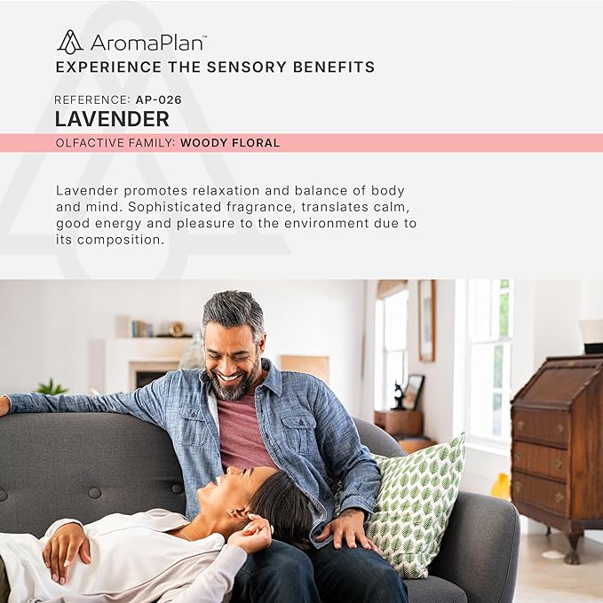 Aromaplan Hotel Scents Lavender, 1.5 Fl Oz (45 ml)- Home Luxury Aroma & Hotel Fragrance Essential Oil- Hotel Essential Oil for Aromatherapy- USA Made, Bolder Aroma & Longer Lasting