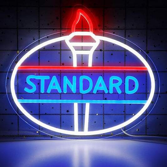 Standard Neon Sign for Wall Decor Garage Led Neon Light for Man Cave Led Neon Light Sign Neon Sign for Auto Room Repair Shop 5V USB Powered,Size13.7 * 12.2inch(ZYLD083)
