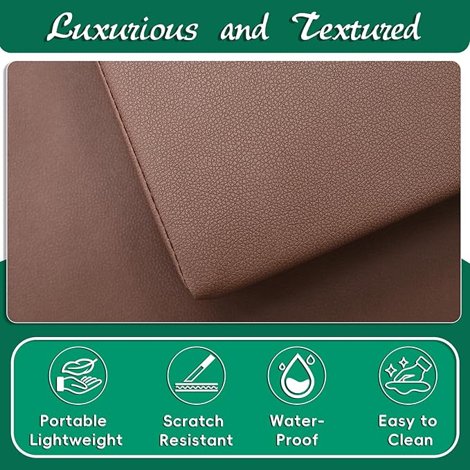 2PCS Neck Pillows for Side Sleepers, Foam Pillows for Sleeping, Head Pillow, Waterproof Faux Leather, Easy to Clean18x8x3IN / 45x20x8CM (Dark Brown)