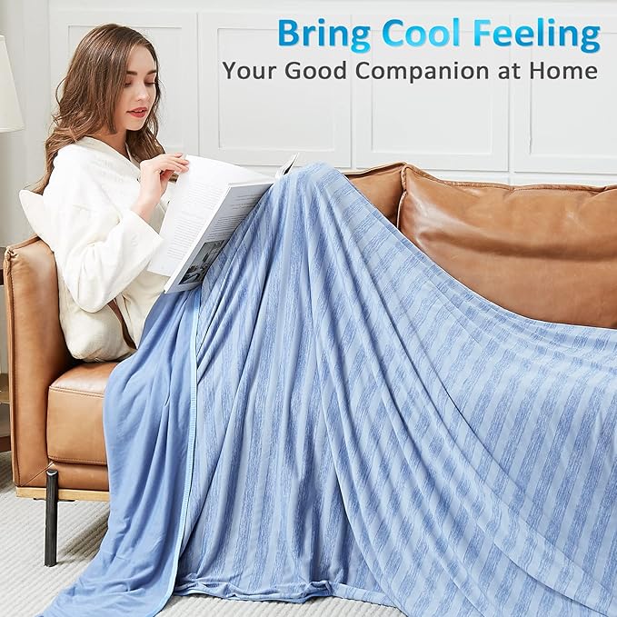 Guohaoi Cooling Throw Blanket for Hot Sleepers,Arc-Chill Q-Max >0.5 Cool Fiber,100% Oeko-Tex Certified Lightweight Summer Cool Blanket for Travel/Outdoor Ultra Cold Breathable,50''x70''