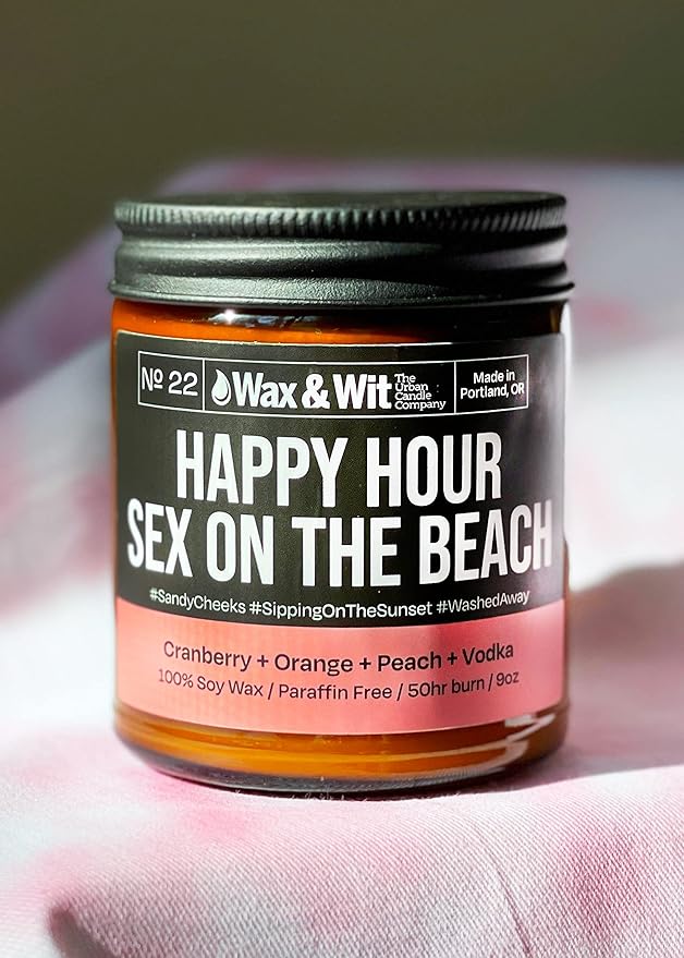 Wax & Wit Funny Soy Candle Gift for Women - Humorous, Aromatherapy Soy Wax Candle, Ideal for Housewarming, Coworker, Birthday – Cranberry, Orange, Peach - 9oz