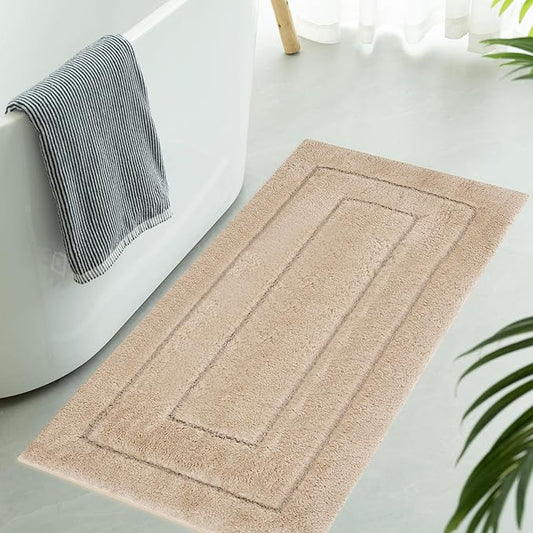 GRANNY SAYS Bathroom Rug Mat, Bath Mats for Bathroom Non-Slip, 24" x 48", Super Soft and Water Absorbent, Microfiber Bath Rugs, Machine Wash Dry, Large Bath Rugs for Floor, Khaki