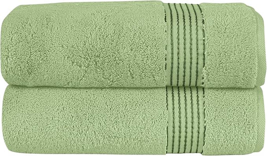 Elegant Comfort Premium Turkish Cotton 2 Pack Bath Towel Set - 27 x 54 inch, Luxurious Hotel Spa Quality 100% Turkish Cotton 2PC Bath Towel Set - Highly Absorbent - Soft Bathroom Towels, Sage