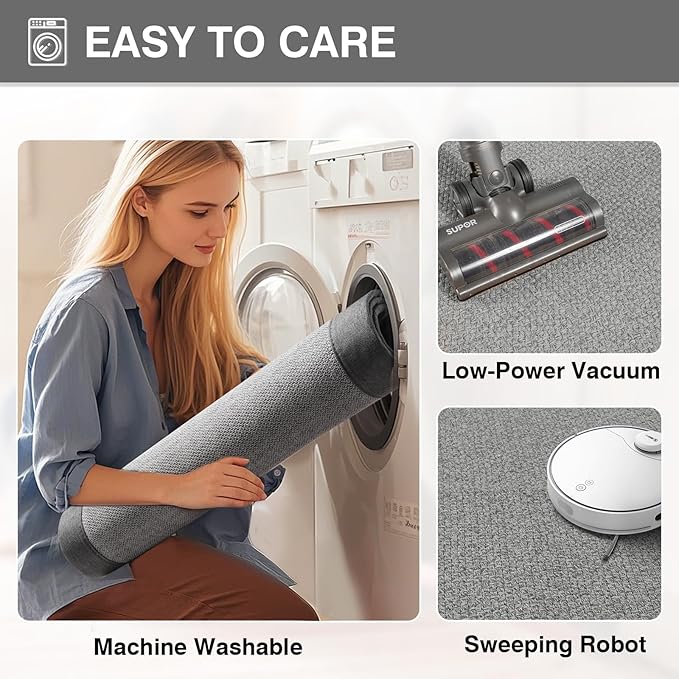 Quick Dry Absorbent Bathroom Rugs Mat Non Slip Bath Mat Ultra Thin Bath Mats for Bathroom Bathroom Mat Floor Rubber Backed Fit Under Door Woven Washable Bath Rugs Gray 16x24