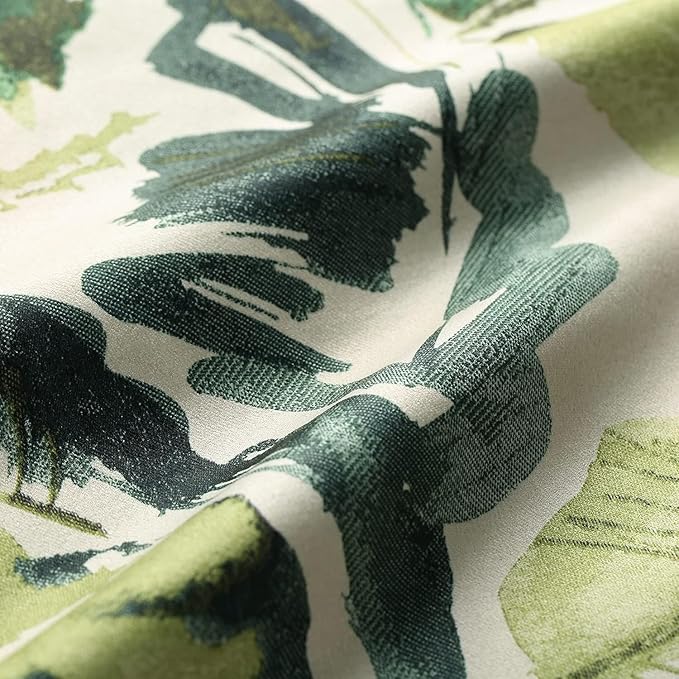 Leeva Extra Wide Curtains for Living Room, 1 Pc Blackout Curtains & Drapes Panel with Grommet, Green Macaw Pattern Print Window Treatment for Sliding Glass Door 100 Inches Wide