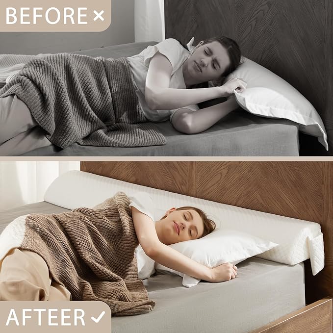 King Size Bed Wedge Pillow for Headboard Gap,76"x10"x6" Bed Gap Filler(0-8") Between Headboard and Mattress,Stop Loosing Your Pillows