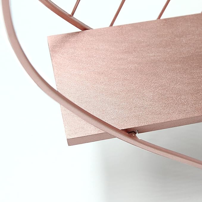 Afuly Floating Shelves for Wall, Cute Heart Wall Shelf Pink Funky Organizer Small Hanging Trinket Storage Aesthetic Room Decor for Bedroom Bathroom Hallway Entryway Vanity, Rose Gold