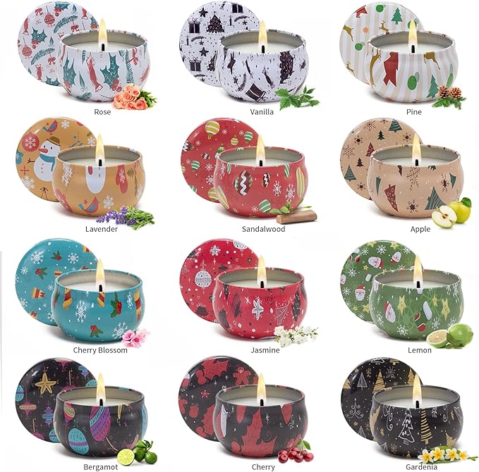 Aromatherapy Candles Set Gift, Super Value 12 Pack 2.5 oz Aromatherapy Candles for Home Scented, Small Candles Gifts for Women, 12 Fragrant Scented Candles Set Can Meet Your Various Needs