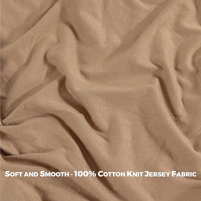 Baby Crib Bassinet Sheet, 100% Cotton Knitted Jersey, Pack n Play Sheet, Fitted Crib Sheets, Super Soft, Durable, Toddler Fitted Sheet, Green & Mustard Grey 17"x32"x4"