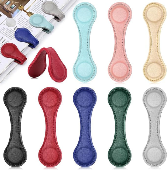 8 PCS Magnetic Bookmarks, Leather Magnetic Bookmarks for Women Men, Double-Sided Magnetic Book Mark Clip for Book Lovers Readers Teachers Students