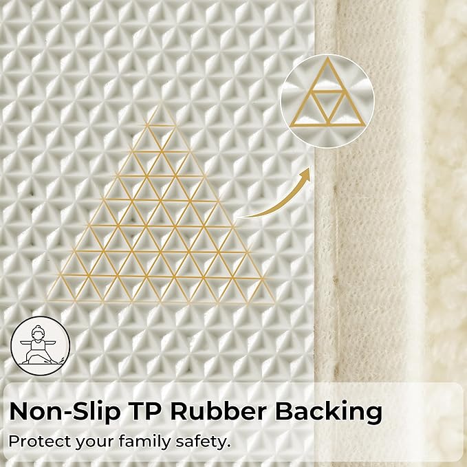 GRANNY SAYS Bathroom Rugs Non Slip, 20" x 32", Bath Rugs for Bathroom Washable, Bath Mats for Floor, Microfiber Bath Mat for Tub, Absorbent Bath Rugs for Bath, Ivory