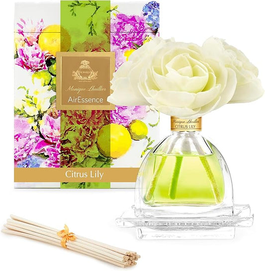 AGRARIA AirEssence Flower and Reed Diffuser Set, Hand Crafted Sola Flower Botanical Home Fragrance Diffuser, Scented Oil Reed Diffuser, Flower and Reed Diffuser Gift Set for All Occasions