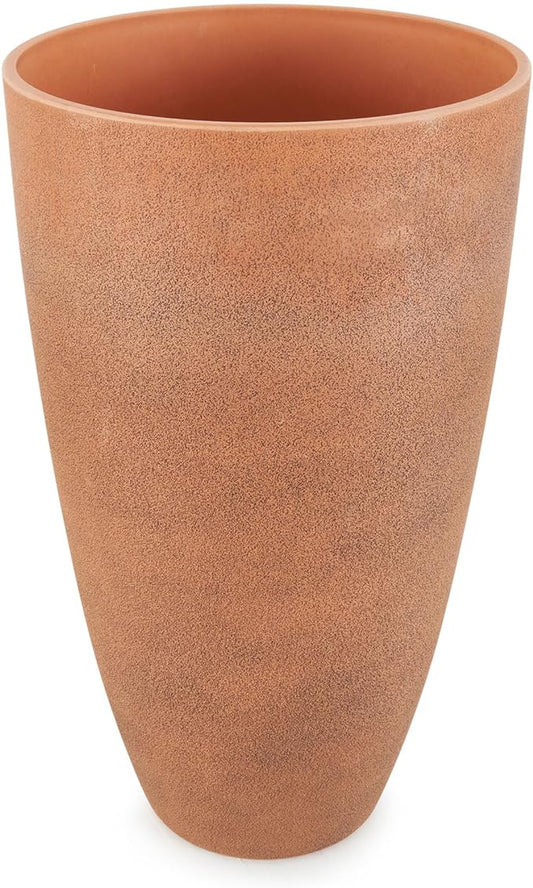 Algreen 43729 Acerra Weather Protected Recycled Composite Vase Planter Pot, Indoor or Outdoor use, Tall Lightweight 7 pounds, Rust