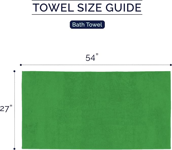 Elegant Comfort Premium Turkish Cotton 2 Pack Bath Towel Set - 27 x 54 inch, Luxurious Hotel Spa Quality 100% Turkish Cotton 2PC Bath Towel Set - Highly Absorbent - Soft Bathroom Towels, Emerald Green