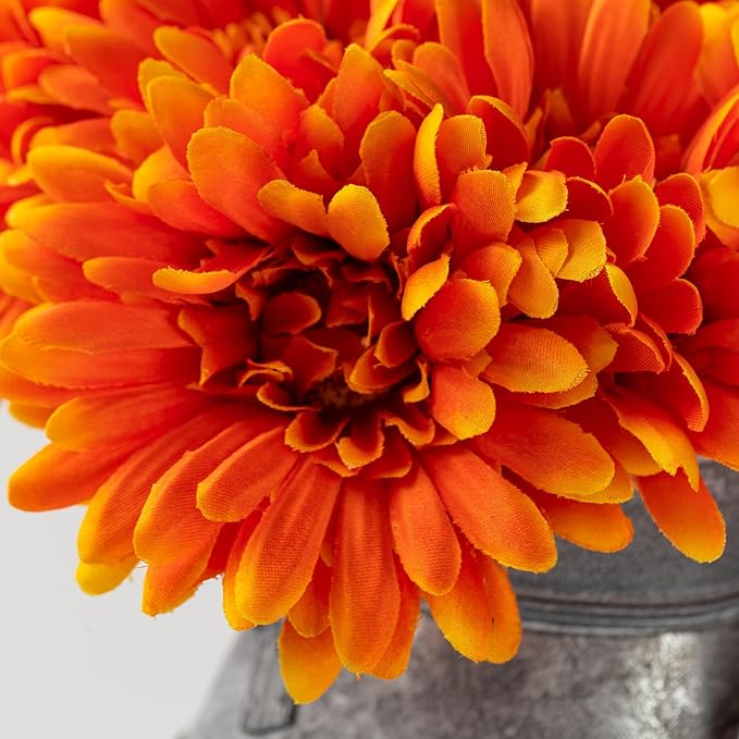 TOPIA Artificial African Daisies Flowers African Daisy Silk Flowers Artificial Gerbera Daisies Faux Daisies Pack of 20 (Orange)