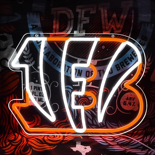 Neon Signs for Wall Decor Football Neon Light for Sports Fans Neon Sign for Man Cave Decor Football Team Neon for Club Garage Gamer Room Bar Birthday Gifts Size 16.1 * 11.8In(ZYLD131)