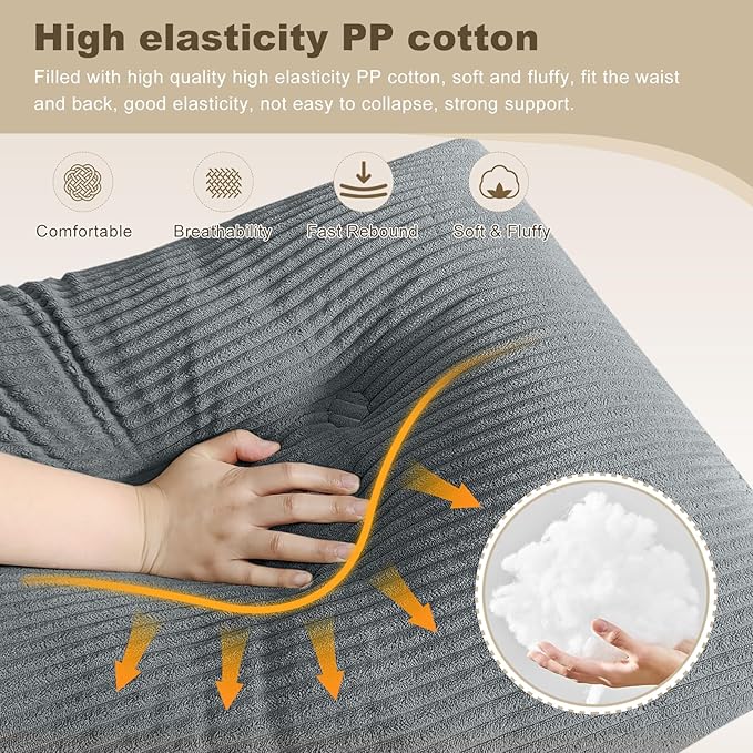 Headboard Pillow - Queen-Sized Headboard Wedge Pillow for Daybeds and Bunk Beds - Durable, Comfortable, with Removable Velvet Cover (Dark gray, 71x20x8Inches)