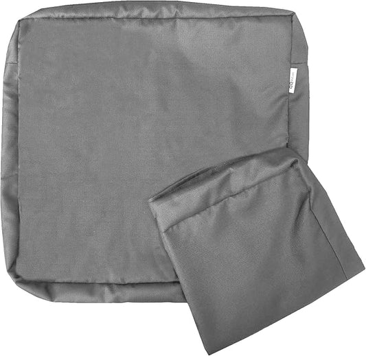 2 Pack 23X23X5 Inch Outdoor Water-Resistant Cushion Pillow Replacement Covers Only with Zipper for Patio Furniture, Sofa, Loveseat, Deep Seat Chair in Light Gray Color