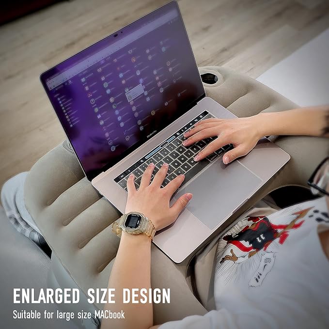 Inflatable Reading Pillow for Lap Rest Pillow Portable for Adult Extra Large Arm Rest Travel Sofa Working, Crocheting Playing Steam Deck Switch or Sitting in Bed Floor Car Tent