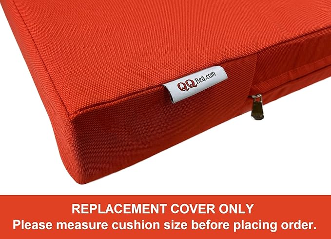 2 Pack 20X18X4 Inch Outdoor Water-Resistant Cushion Pillow Replacement Covers Only with Zipper for Patio Furniture, Sofa, Loveseat, Deep Seat Chair in Tango Color