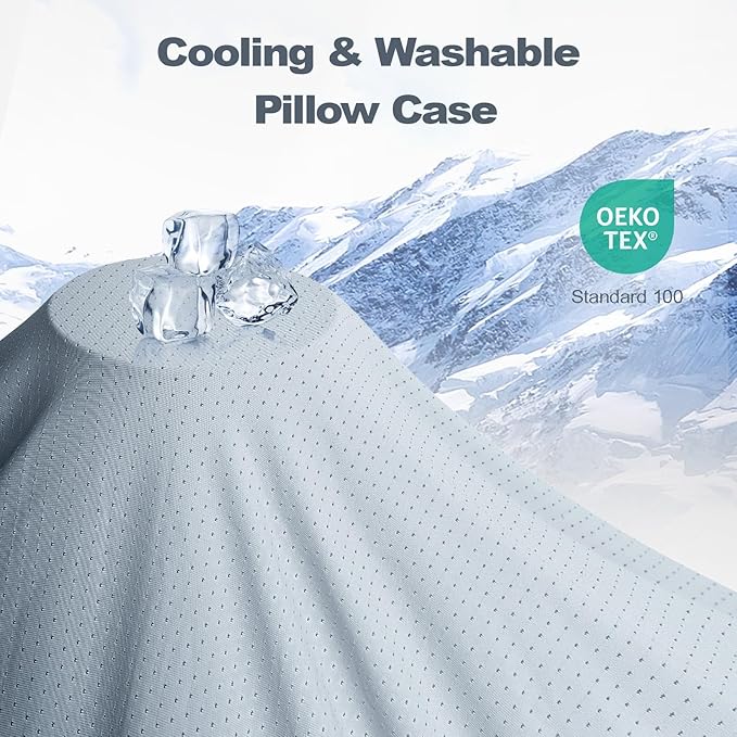 Cooling Memory Foam Knee Pillow for Side Sleepers, Between Legs Pillow, Soothing Relief for Sciatica Back HIPS Knees Joints, with Inner Pillowcase and Extra Foam Filler, Grey