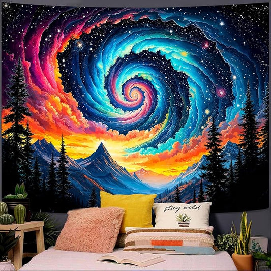 Lunerfex Mountain Tapestry Natural Wall Colorful Landscape Tapestry for Bedroom Ceiling Tapestries Wall Hanging for Bedroom Living Room Wall Decor Mountain-1 44"x60"
