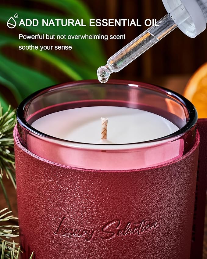 M&SENSE Redwood Scented Candles Soy Wax Natural Candle for Home, 7.4oz 40 Hour Long Burning Luxury Air Freshening Jar Candle Gift, Aromatherapy Candle for Relaxation, Meditation, Stress Relief