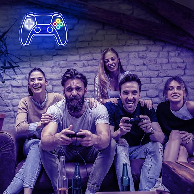 Gamer Neon Sign, Gamepad Shaped LED Neon Sign for Gamer Room Decor, Gaming Neon Sign for Boys Room Decor, Neon Gaming Sign for Gaming Wall Decor, USB Powered Gamer Gifts for Teens, Boys, Kids