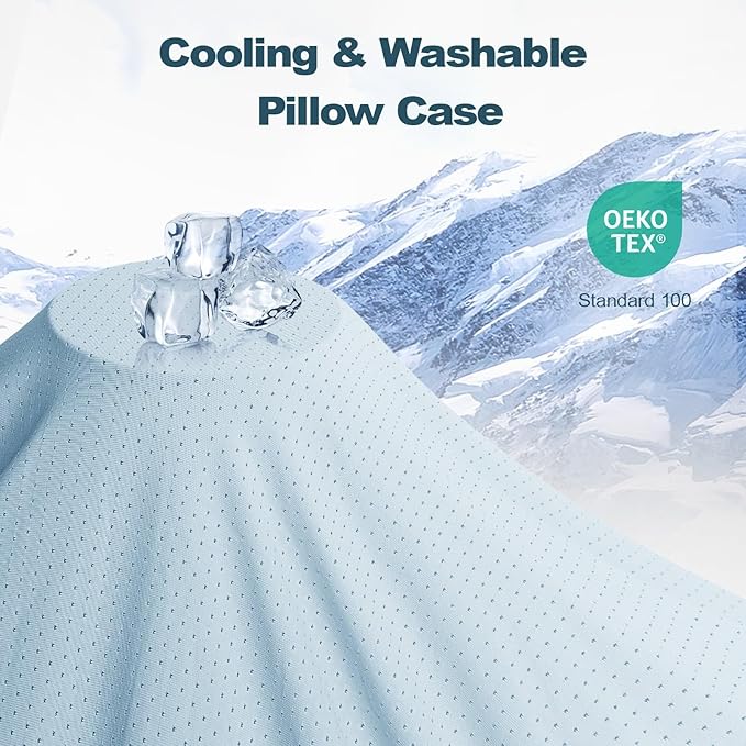 Cooling Memory Foam Knee Pillow for Side Sleepers, Between Legs Pillow, Soothing Relief for Sciatica Back HIPS Knees Joints, with Inner Pillowcase and Extra Foam Filler, Blue