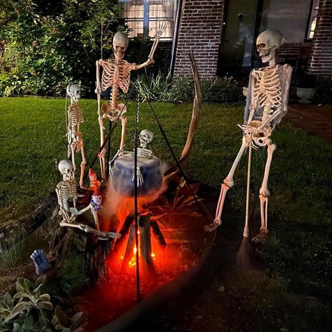 Halloween Decorations Outdoor - Large Witches Cauldron on Tripod with Lights - Black Plastic Cauldron Candy Bucket Decoration for Yard Home Porch Outside