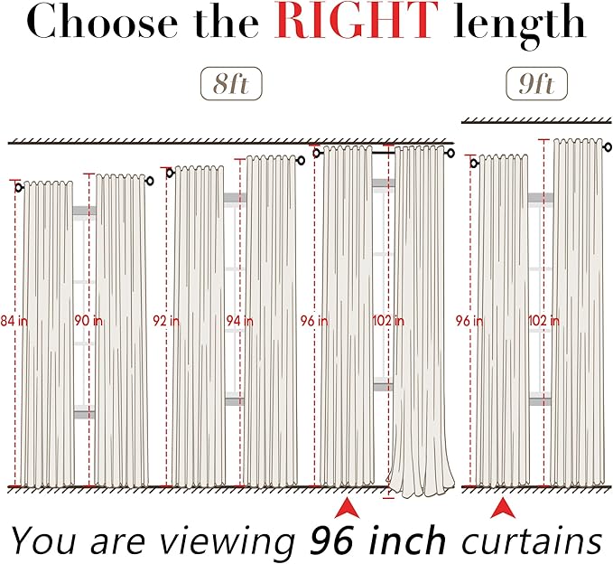 XTMYI 70 Inch Wide Loden Back Tab/Hook Belt Linen Cotton Sheer Curtains for Bedroom,2 Panels,96 Inch Length
