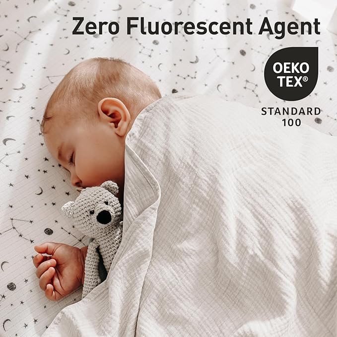 GLLQUEN BABY Muslin Swaddle Blankets for Boys and Girls, 4-Pack Baby Blankets for Girl Boy, Newborn Receiving Blanket, Baby Swaddle Blanket Unisex, Baby Essentials, Registry & Gift